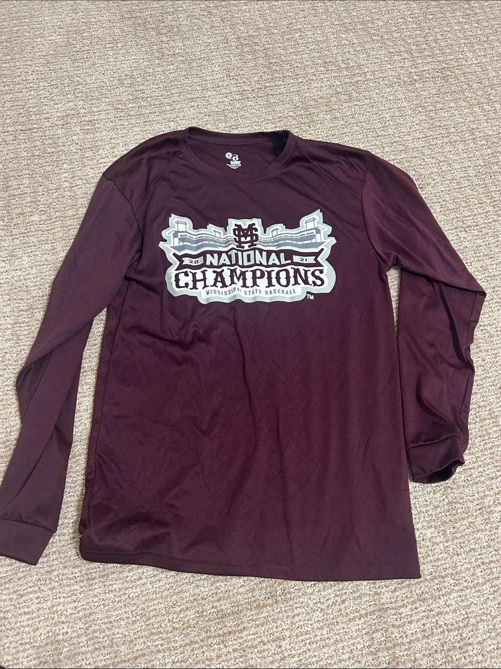 Mississippi State Maroon Long-Sleeve National Champions Tee